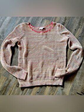 Smart Set open-weave open-knit crewneck sweater